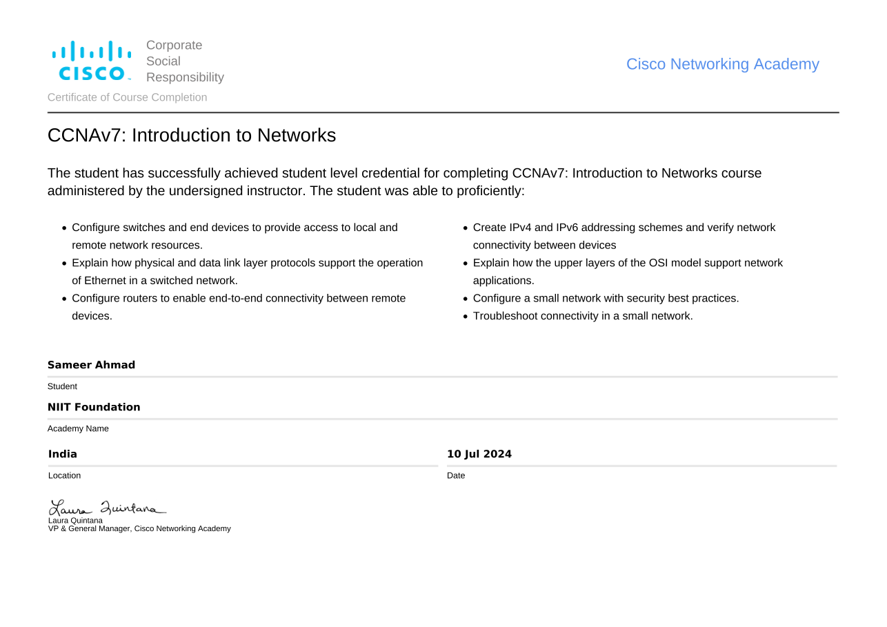 Certificate Credential
